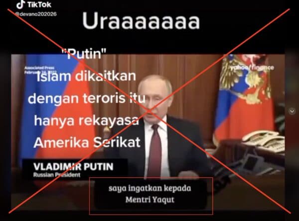 Hoaks Putin-Yaqut