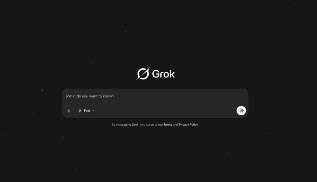 Tangkapan layar laman Grok